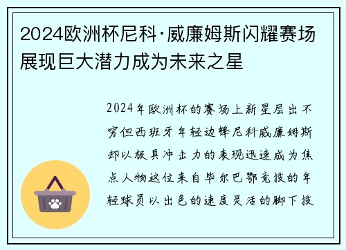 2024欧洲杯尼科·威廉姆斯闪耀赛场展现巨大潜力成为未来之星
